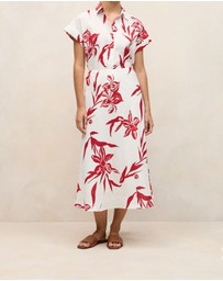 Trenery - Wild Iris Linen Bias Skirt in White