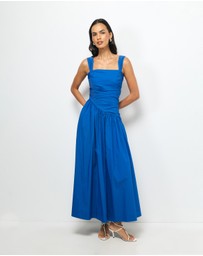 AERE - Kylara Ruched Midi Dress