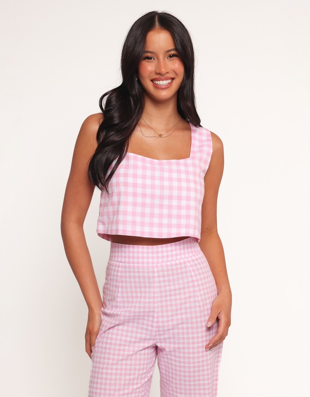 Petal & Pup - Devlin Cotton Top - Pink Gingham
