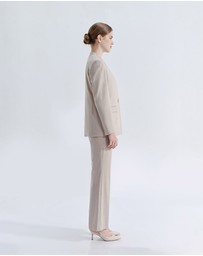 IDA+S - Liora French Silk Wool Collarless Haute Couture Suit Jacket