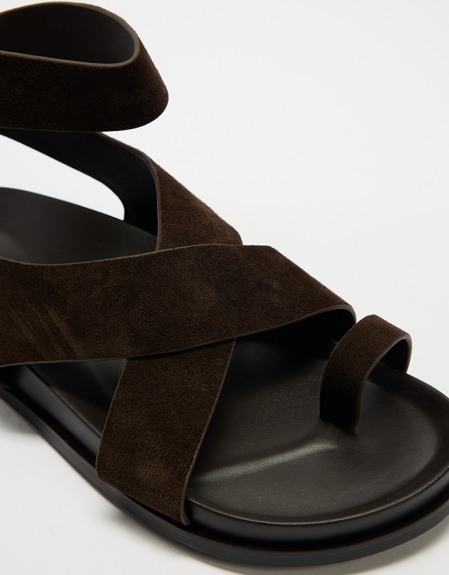 AERE - Leather Crossover Footbed Sandals