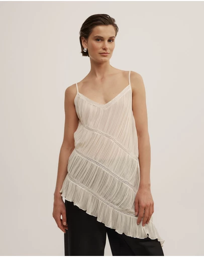 Witchery - Gather Lace Trim Top