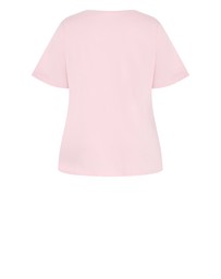 City Chic - Plus size Curved Hem Soho Cotton Tee - heavenly pink