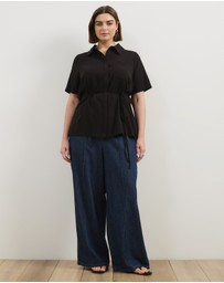 Atmos&Here Curvy - Alma Denim Chambray Pants
