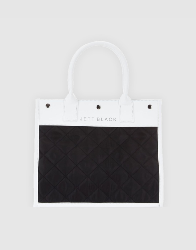 JETT BLACK - Soho Monochrome Quilted Tote Bag