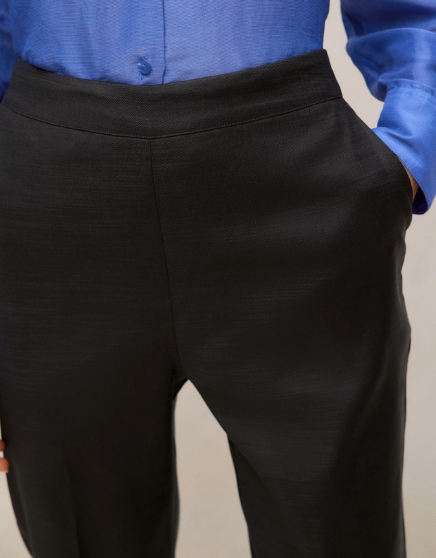 Trenery - Stretch Linen Blend Pull On Pant in Black