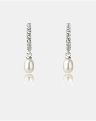 Georgini - GEORGINI OCEANS BONDI FRESHWATER PEARL EARRINGS SILVER