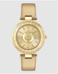 Plein Sport - PLEIN OPIUM 38mm Champagne dial with Gold Leather Strap