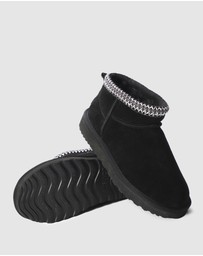 AusWooli Ugg Boots - Altona Sheepskin Wool Ankle Braid Boots