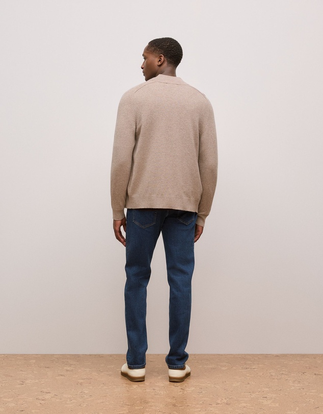Trenery - Cashmere Zip Through Knit in Natural