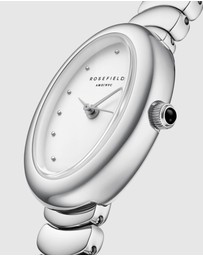 Rosefield - Ovale White Matte Silver-Tone Bracelet Watch