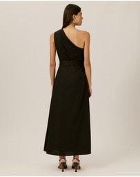 Tussah - Olive One Shoulder Midi Dress