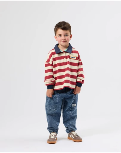 Goldie + Ace - Rugby Stripe Terry Sweat Top - Babies-Kids