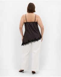 City Chic - Solene Spot Lace Trim Cami