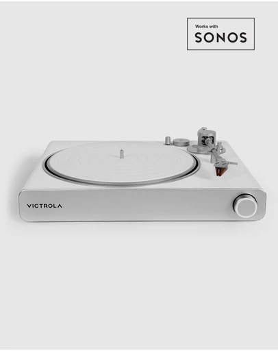 Victrola - Victrola Stream Pearl Wi-Fi & Bluetooth Turntable - White/Silver