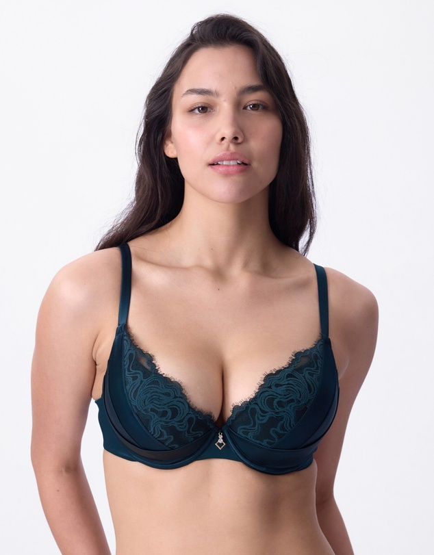 Bras N Things - Rosaria Push Up Dentelle - Dark Green