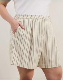Atmos&Here Curvy - Dune Stripe Tailored Shorts