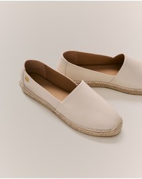 Trenery - Tallow Espadrille Flat in Oyster