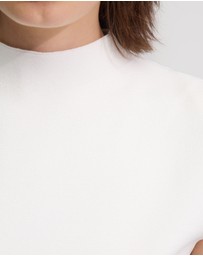 Oxford - Pepper Knitted Funnel Collar Top