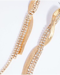Lovisa - Gold Flat Snake & Cup Chain Drop Earrings