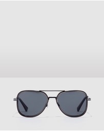 Hawkers Co - HAWKERS - Polarized Black CAPTAIN Sunglasses for Men and Women UV400