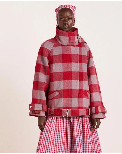 Damson Madder - Polly Wool Bomber Jacket