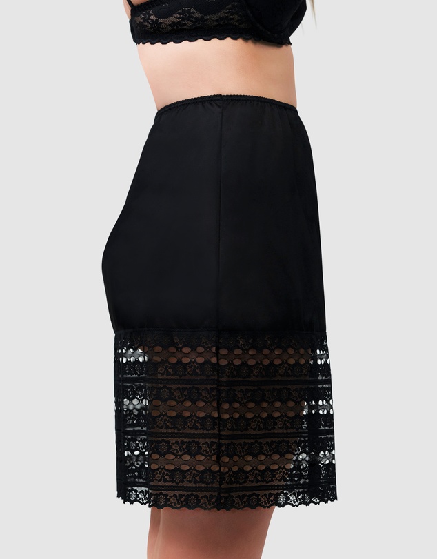 Naturana - Trimmable Half Slip Lingerie Underskirt With Lace