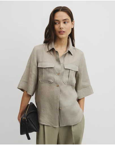 Country Road - Ramie Utility Blouse