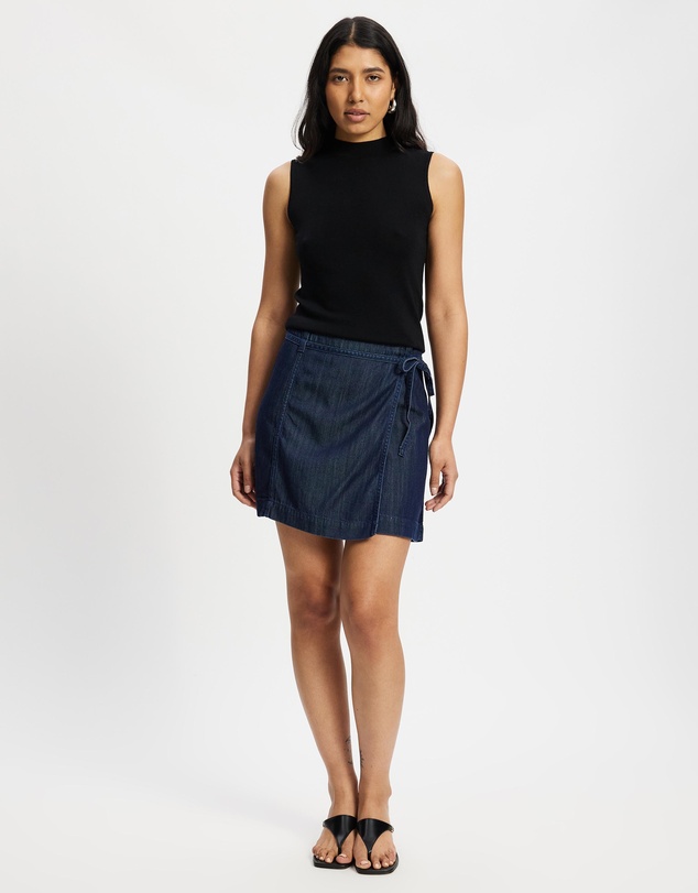 & Other Stories - Tie-Detail Denim Mini Skirt