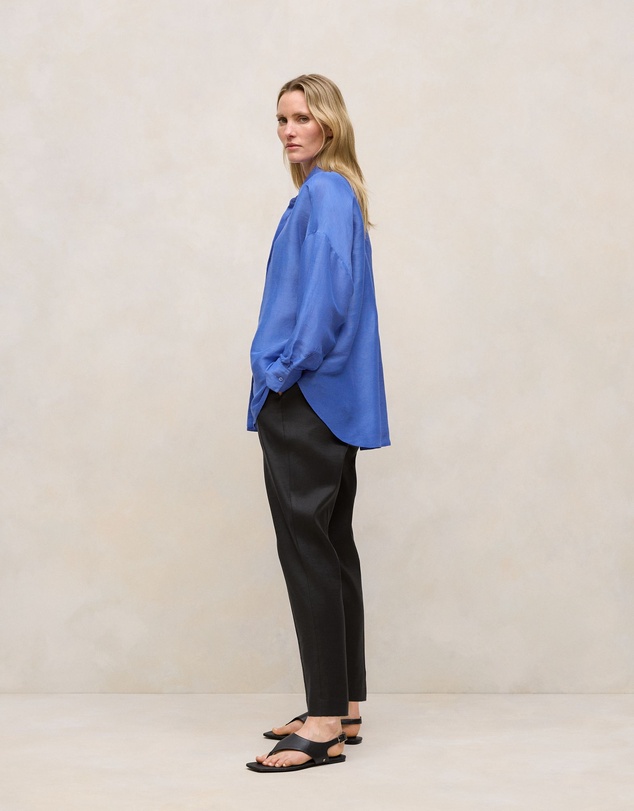 Trenery - Stretch Linen Blend Pull On Pant in Black