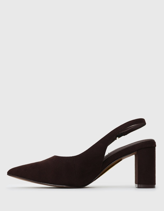 Betts - Flounce Block Heel Slingback Pumps