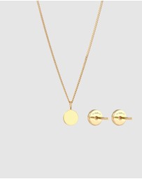 Elli Jewelry - Jewelry Set Moonstone 925 Sterling Silver Gold-Plated