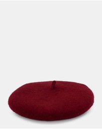 Morgan & Taylor - Lisa Wool Beret in Burgundy Red