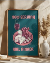 Olive et Oriel - Girl Dinner No 2 by Andreas Magnusson Art Print
