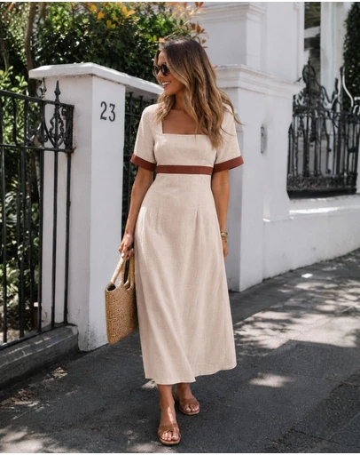 Esther & Co - Adrianne Dress - Cream Print