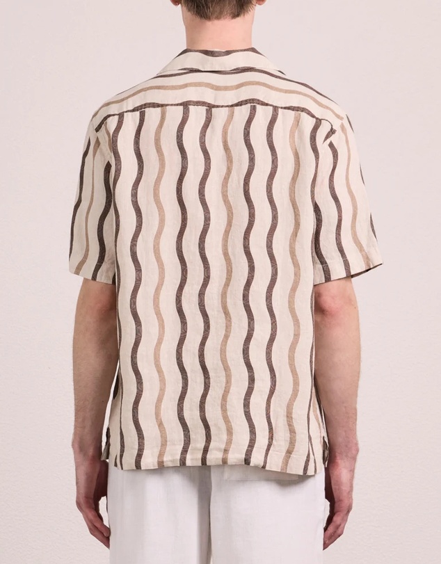 Frescobol Carioca - Roberto SS Linen Shirt Cabana Pin Stripe Print