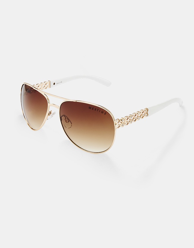 Mestige - Sunset Dreams Sunglasses embellished with crystals from Swarovski® - Gold and White
