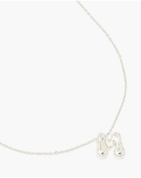 Lovisa - Waterproof Stainless Steel Large Bubble Letter M Necklace