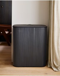 Joseph Joseph - Tota Luxe 90L Easy-Empty Bamboo Laundry Basket (Carbon Black)