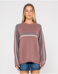 Rusty - White Lines Two Crew Neck Knit
