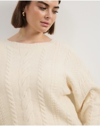 Atmos&Here Curvy - Drew Oversized Textured Cable Knit Jumper
