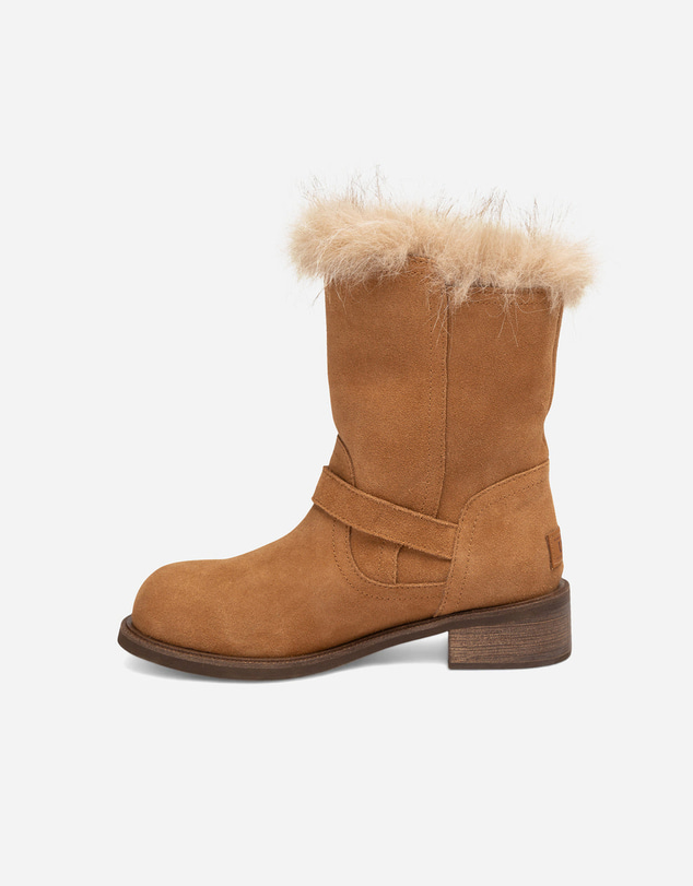 Ozwear Connection Uggs - UGG Fur Trim Buckle Short Boots