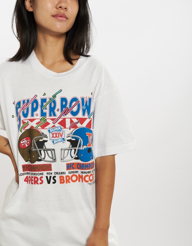 Vintage by The Real Deal - Pre Loved - 1990 NFL Super Bowl '49ers v Broncos' Tee