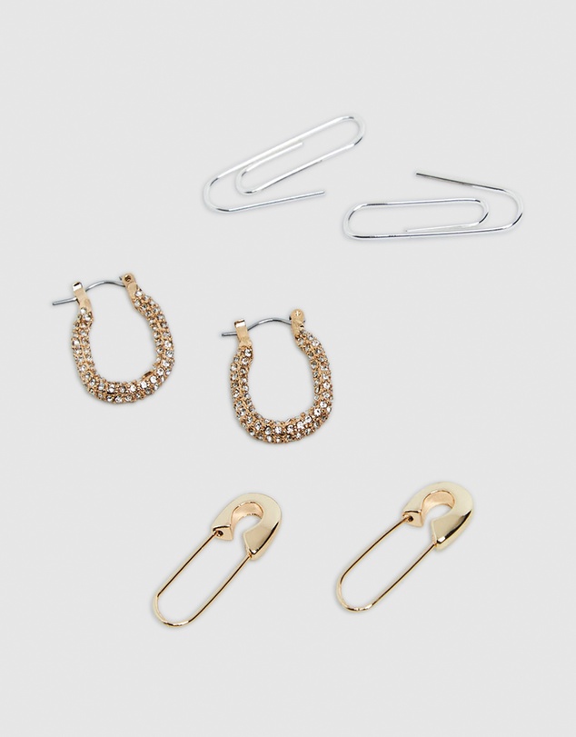 Neon Hart - Safety Pin & Paper Clip Earrings