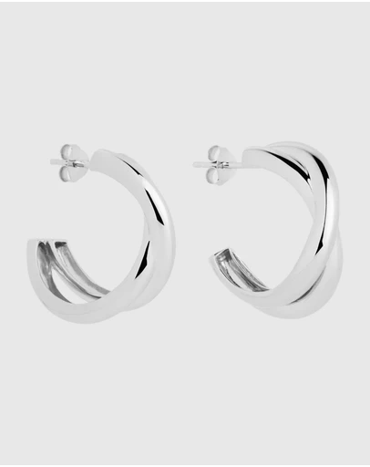 Najo - Café Silver Earrings