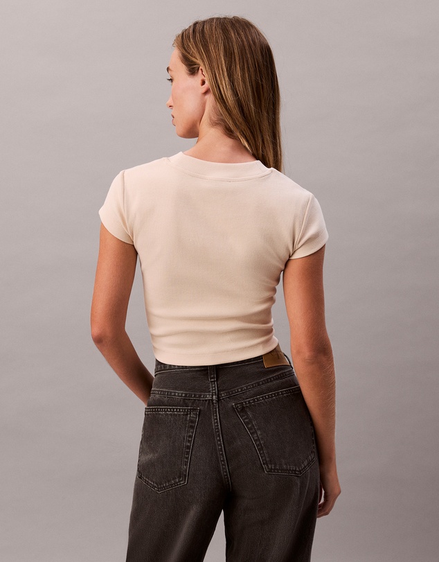 Calvin Klein Jeans - Monogram Logo Ribbed Baby Tee