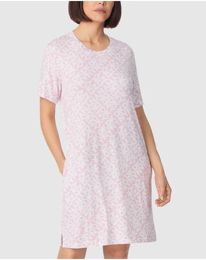 DKNY - Logo Print Viscose Jersey Short Sleeve T-Shirt Nightgown