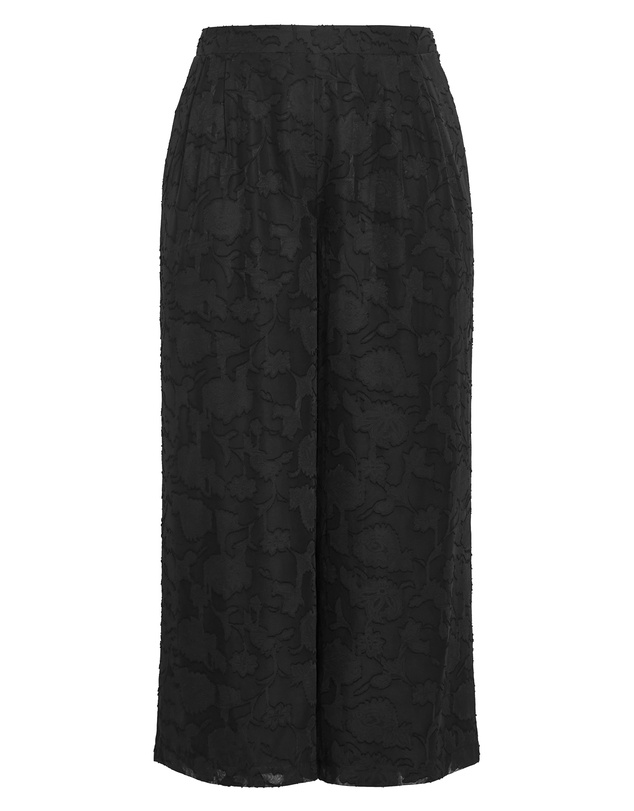 City Chic - Plus size Daniela Jacquard Lined Wide Leg Pant - black
