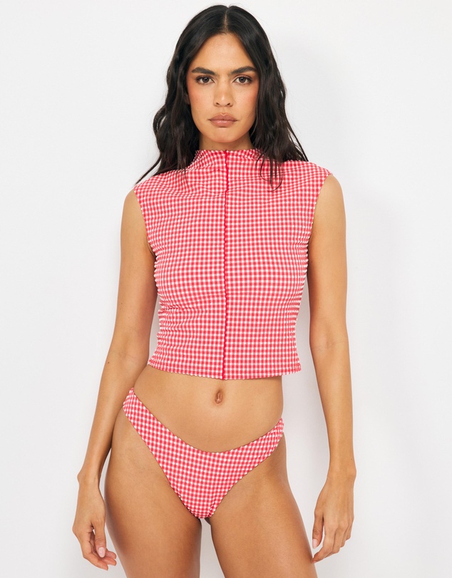 AERE - Sienna Gingham Swim Top