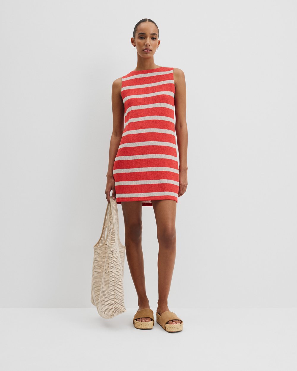 Stripe Textured Dress by Country Road Online | THE ICONIC | Australia